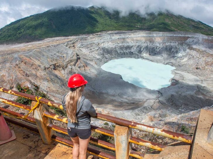 A lady at the edge of Poas Volcano Crater