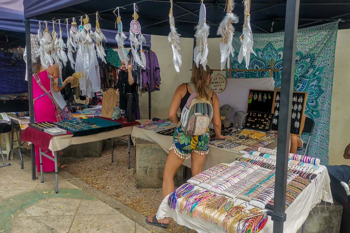 A lady shops at the TAMA Market in Tamarindo, Costa Rica