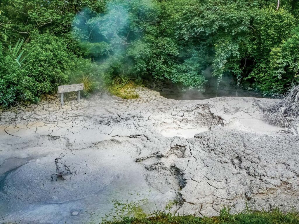 Boiling mud pot in Rincon de la Vieja national park, Guanacaste,