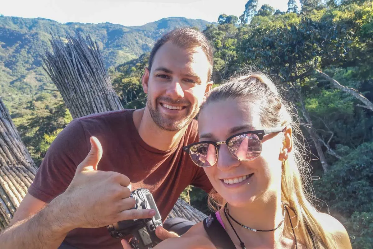 Daniel and Bailey take a selfie on the La Chimba hike in San Jose