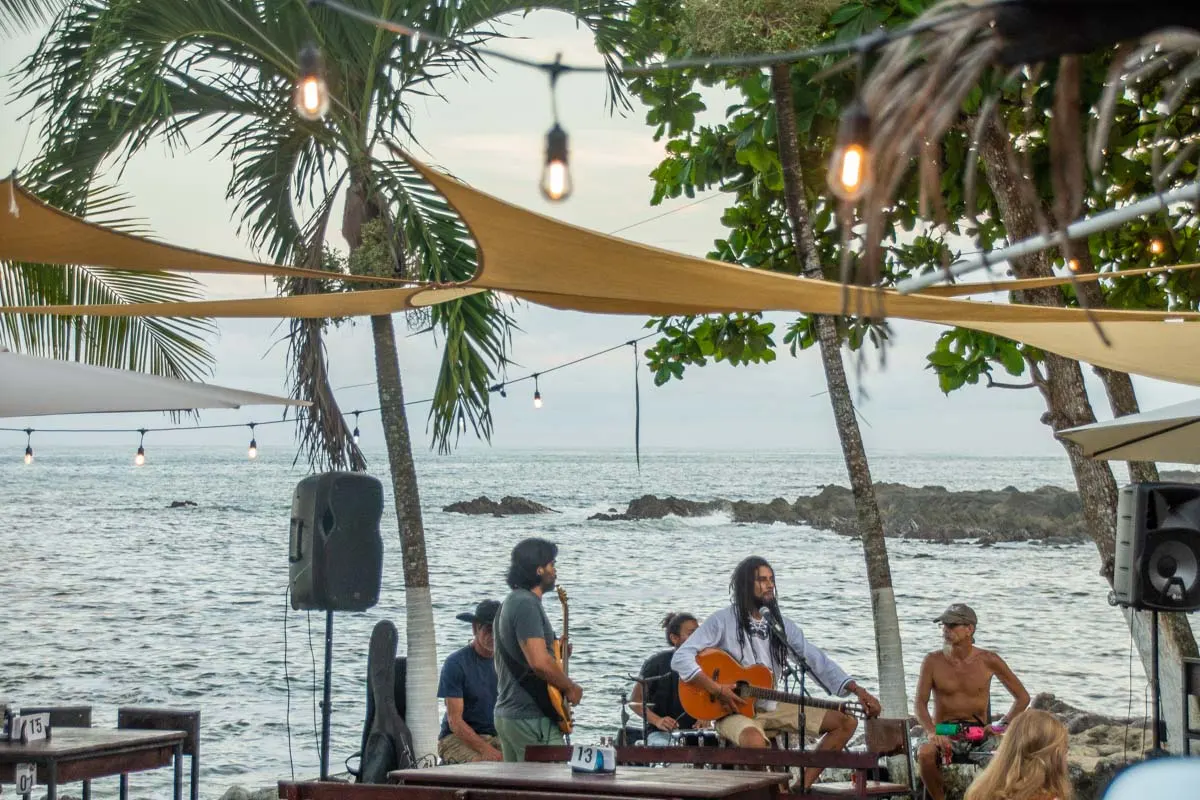 Live music at Chicos Bar in Montezuma, Costa Rica