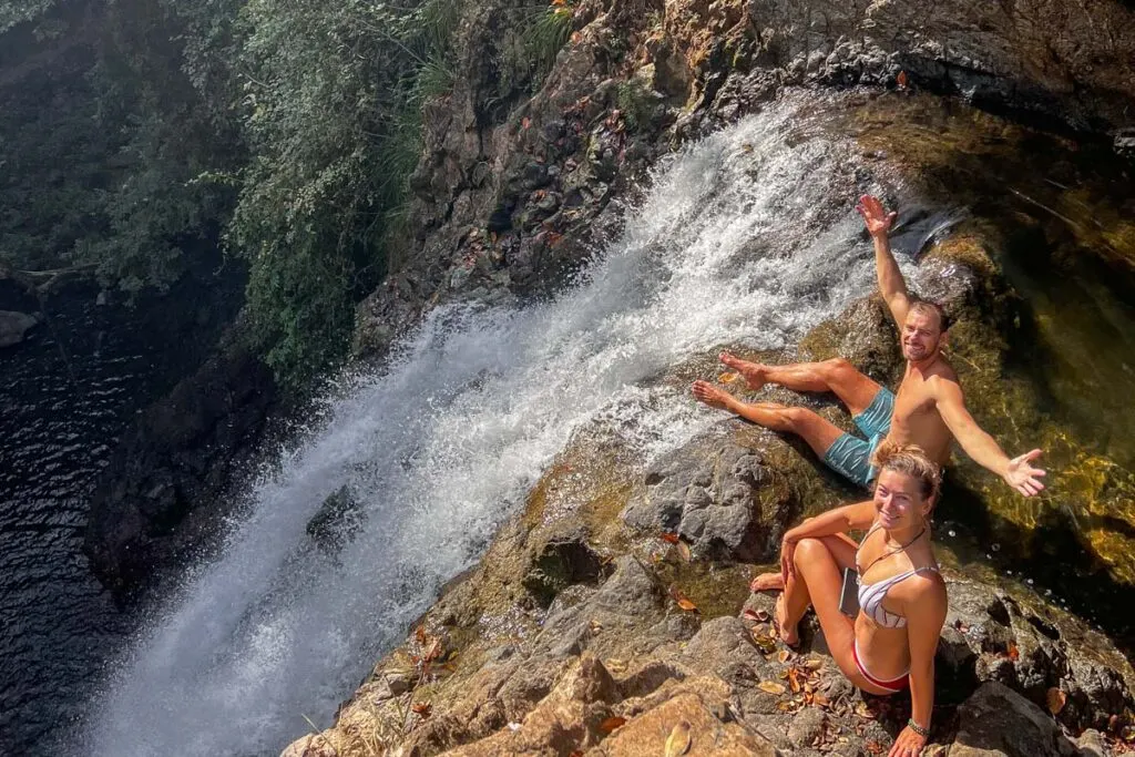 Sitting at the top on Montezuma Waterfall, Costa Rica