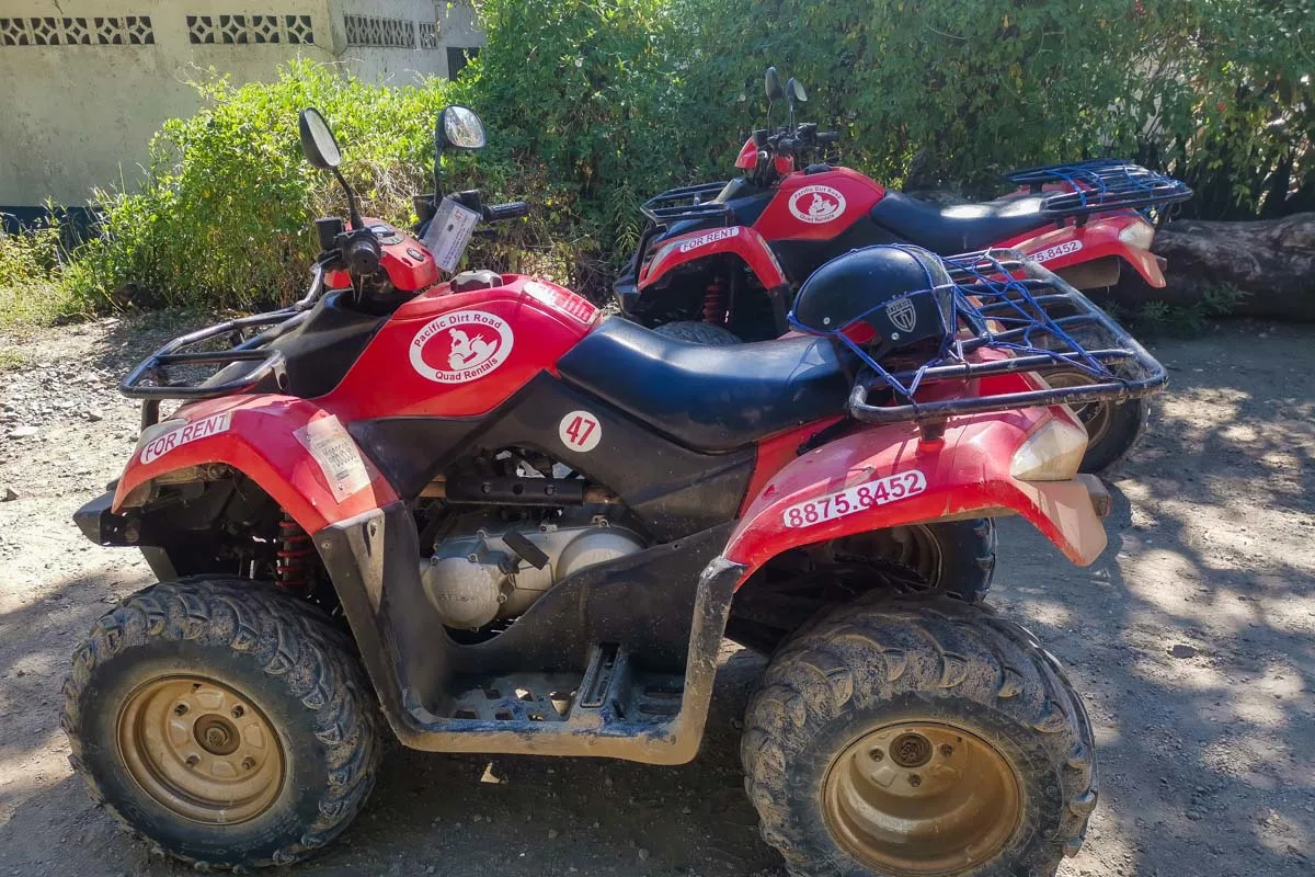 a rental ATV in Montezuma, Costa Rica