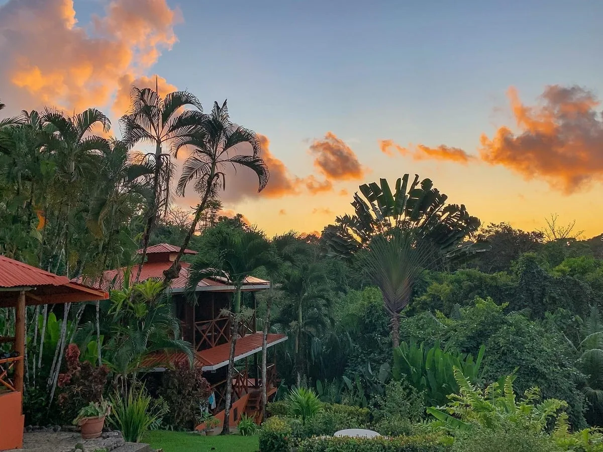 sunset view of hotel la caletas