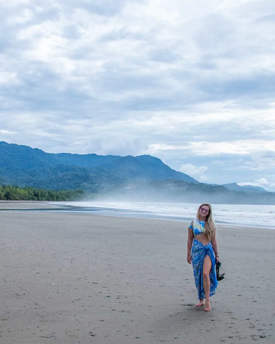 A lady on Uvita Beach in Marina Bellena National Park