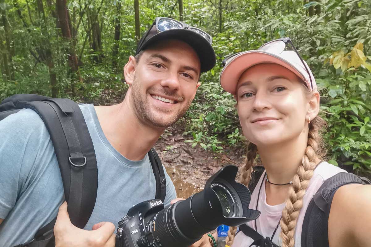 Bailey and Daniel take a selfie in Tortuguero National Park