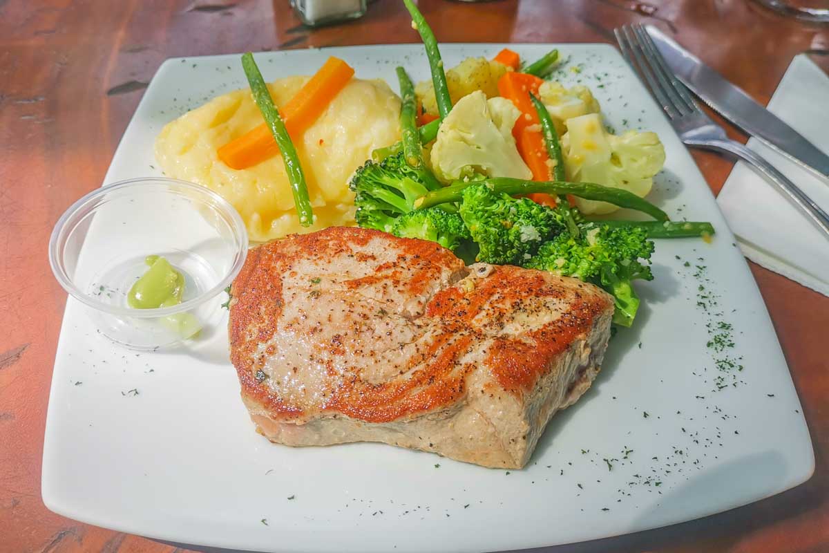 A tuna meal at Buru restaurant, Manuel Antonio