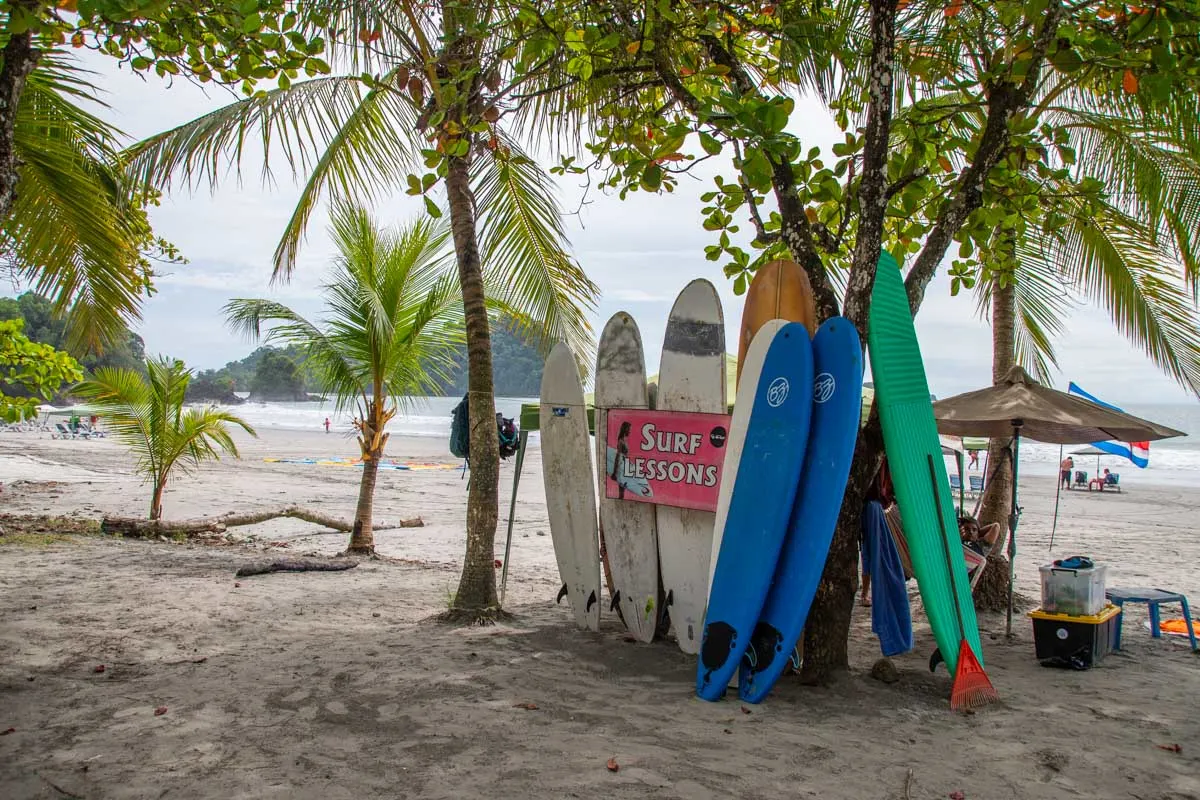 Surf boards at Playa Espidilla Norte 