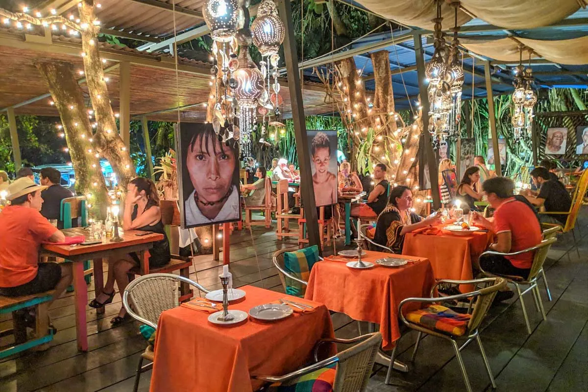 Tables at KOKi Beach in Puerto Viejo