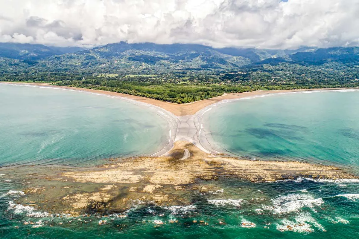 Arial View of Whale Tail in Marino Ballena National Park, Uvita