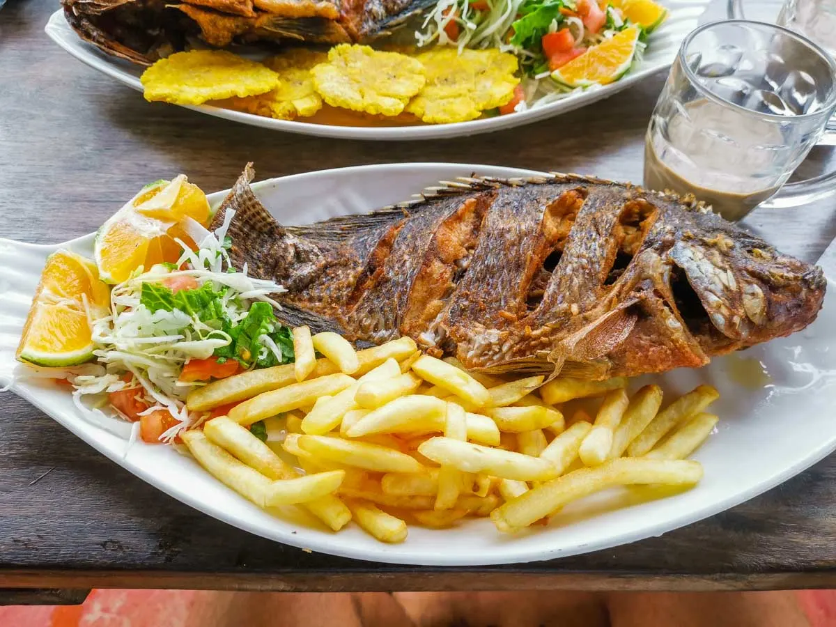 Whole grilled fish at Marisqueria Colochos