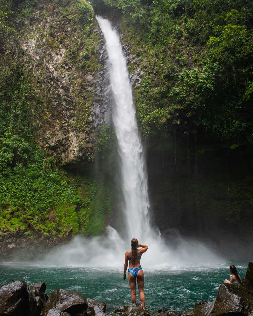 Bailey poses for a photo at La Fortuna Waterfall