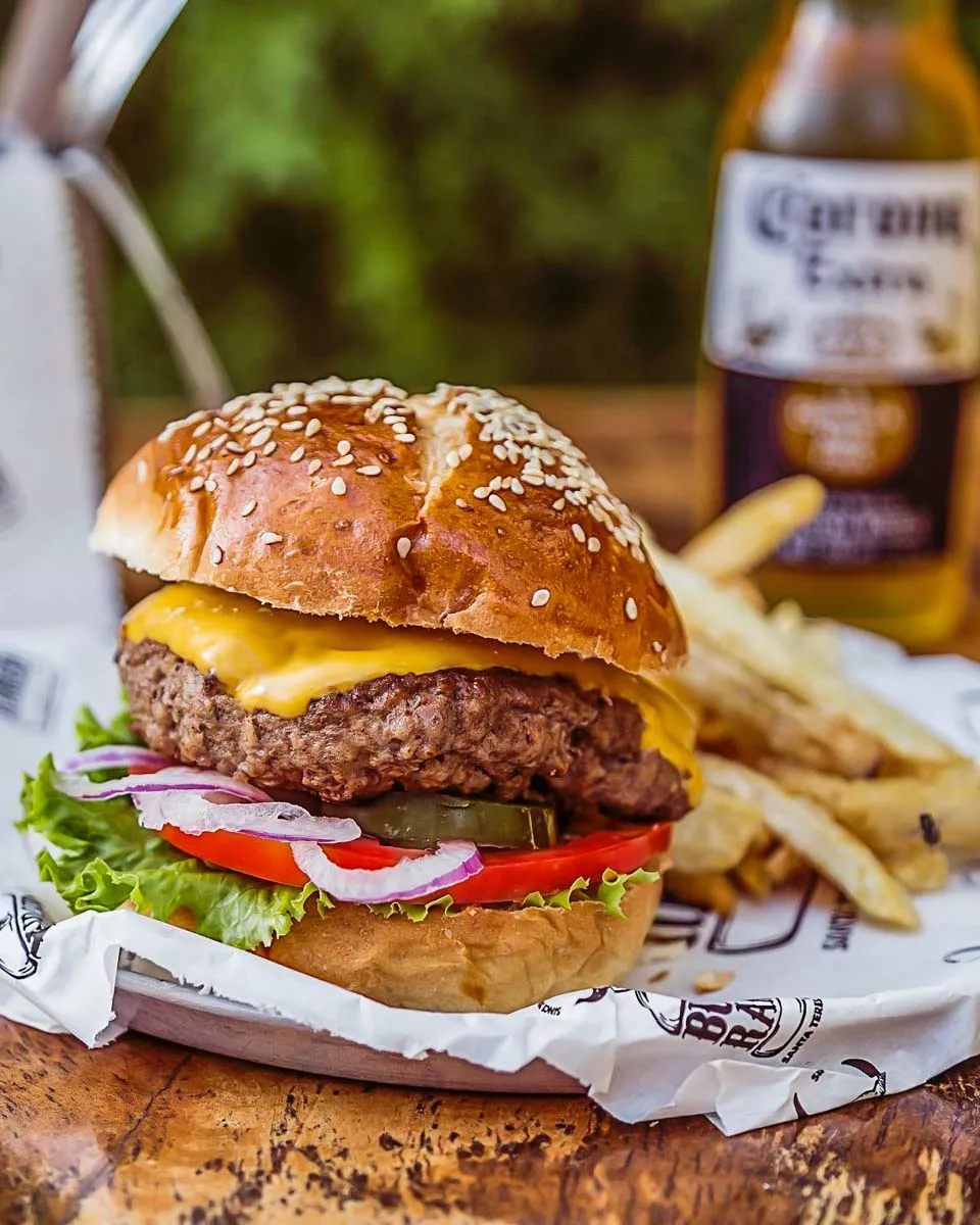 Burger at Burger Rancho in Santa Teresa, Costa Rica