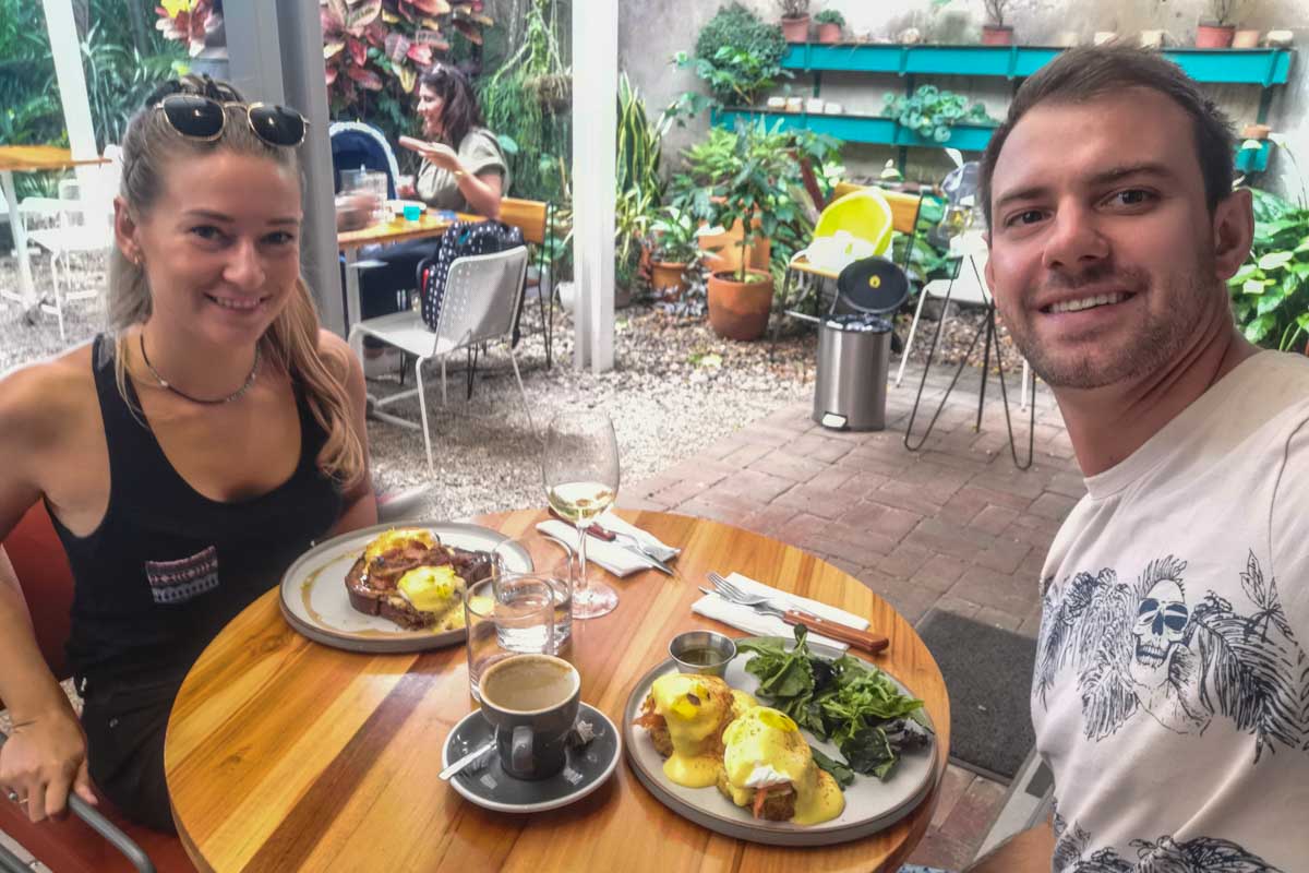 Daniel and Bailey take a selfie at Franco in San Jose, Costa Rica