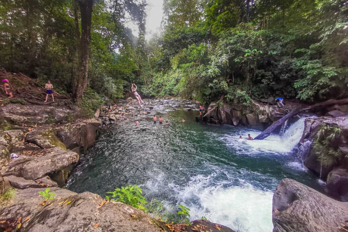 El Salto Rope swing in La Fortuna, Costa Rica