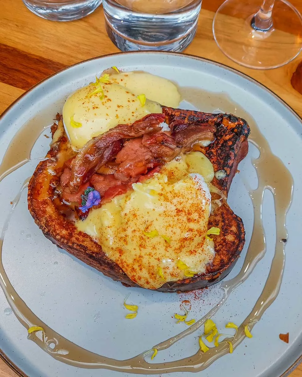 French toast with eggs at Franco, San Jose, Costa Rica