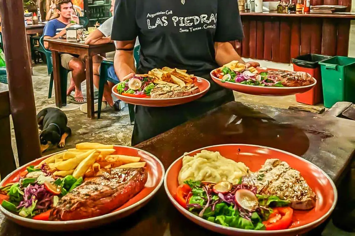 A range of steak dishes at Las Piedras Parrilla in Santa Teresa, Costa Rica