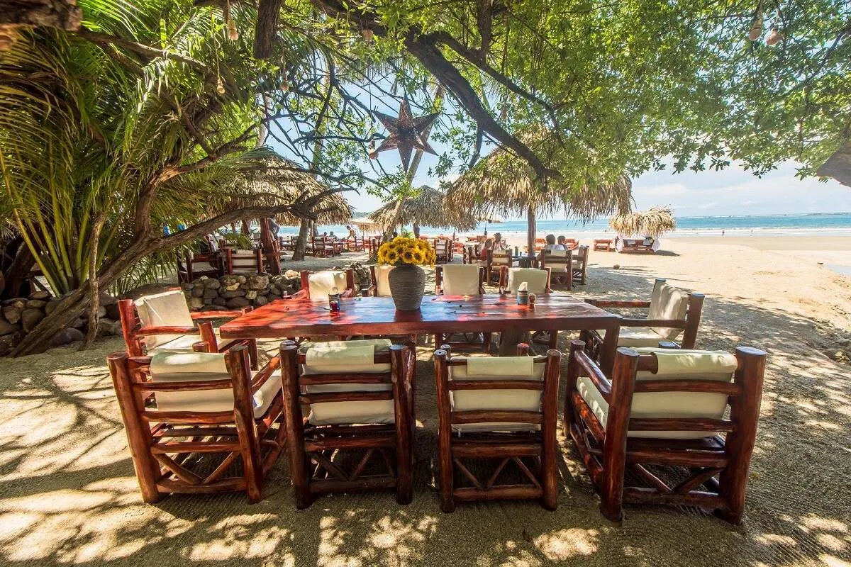 table on the beach at Locanda Samara Beach