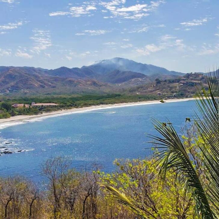 A scenic view of Playa Flamiango, Costa Rica from above