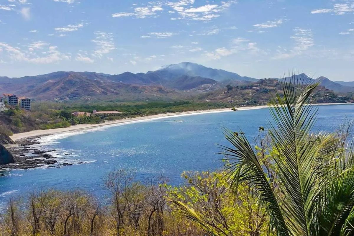 A scenic view of Playa Flamiango, Costa Rica from above