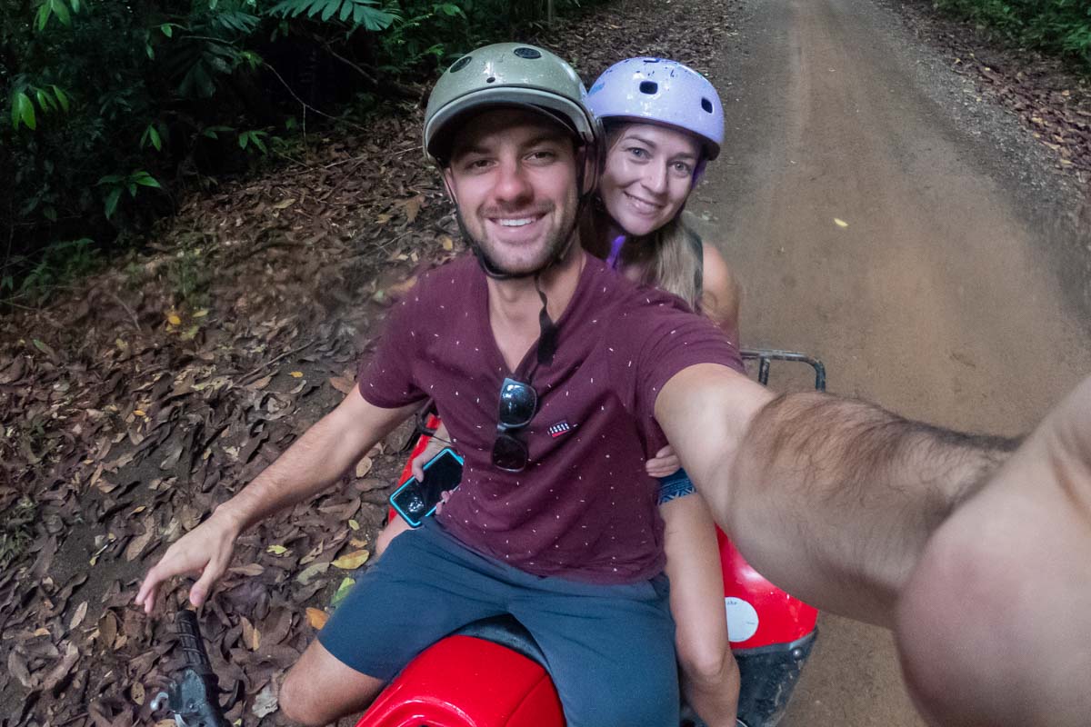 Riding an ATV in Jaco Costa Rica through the jungle