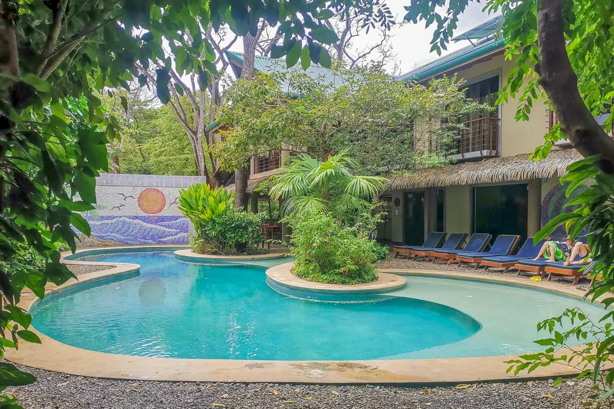 The pool at Olas Verdes Hotel in Nosara, Costa Rica