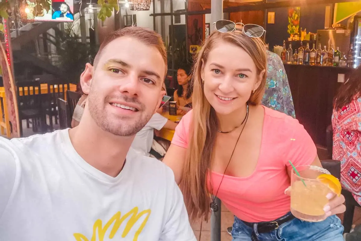 Daniel and Bailey take a selfie in La Fortuna, Costa Rica