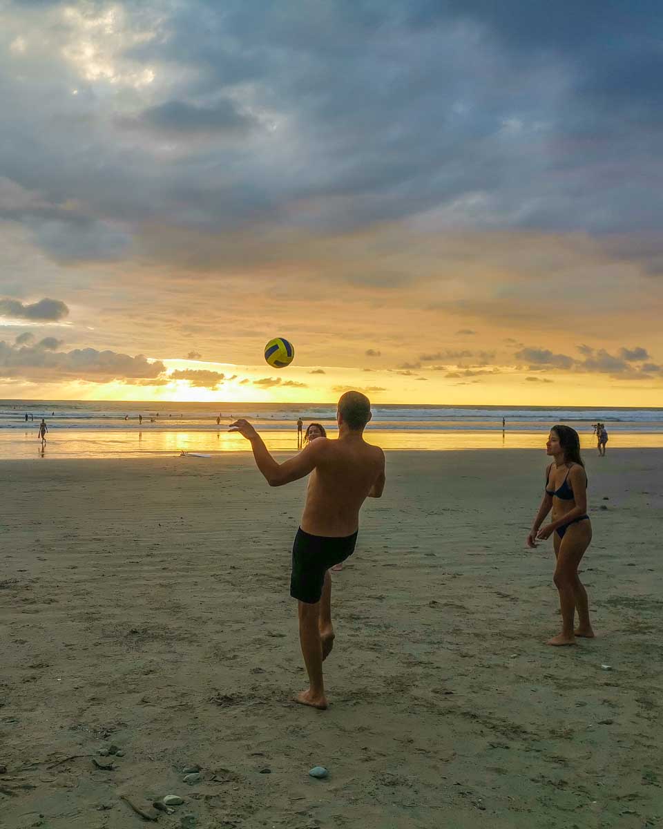People play Volleyball on Hermosa Beach near Santa Teresa, Costa Rica