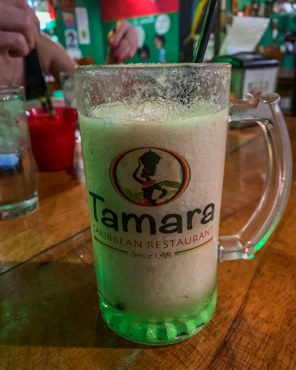 A delicious drink at Tamara's in Puerto Viejo