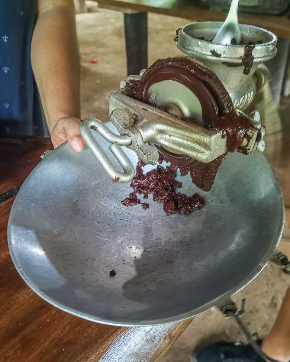 Making chocolate in Puerto Viejo, Costa Rica
