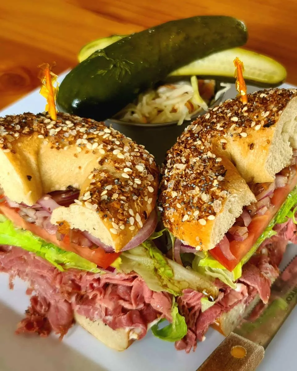 ham sandwich from Bagel Time Bakery in Uvita, Costa Rica