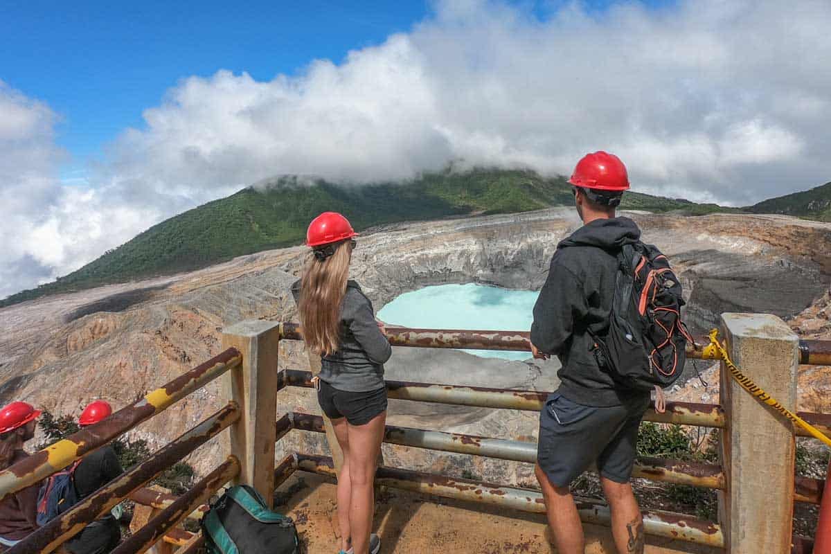 Daniel and Bailey at the Poas Volcano viewpoint, Costa Rica