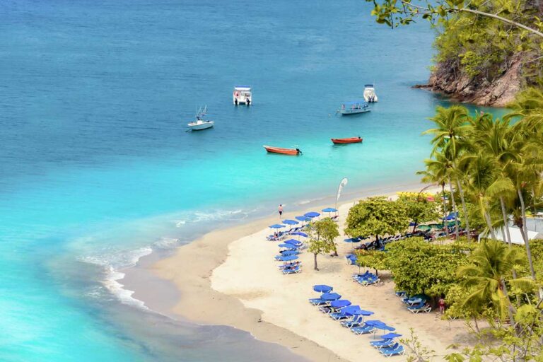 Tortuga Island beach from above in Costa Rica