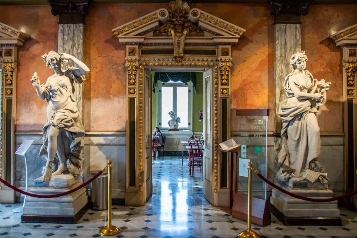 The entrance hall at the National Theater of Costa Rica in San Jose