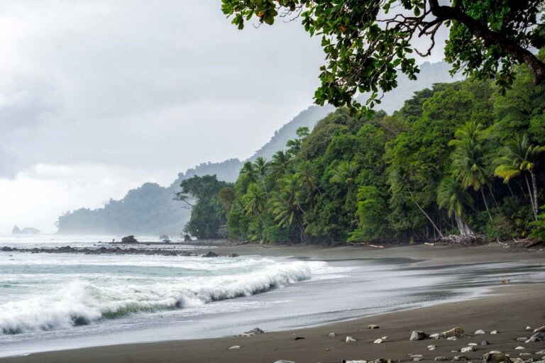 Secluded, Empty Beach and Jungle at Corcovado National Park Costa Rica