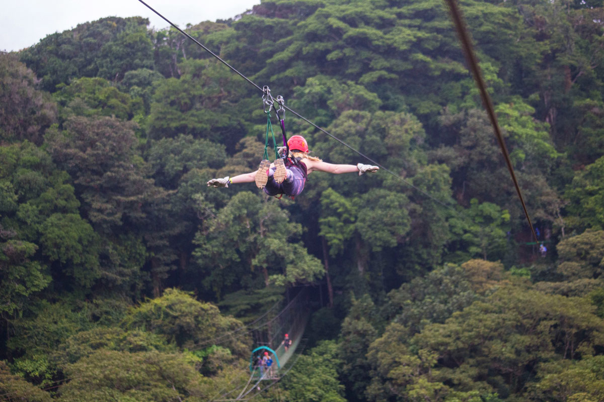 the longest Superman cable in Central America at 100% Aventura in Monteverde, Costa Rica
