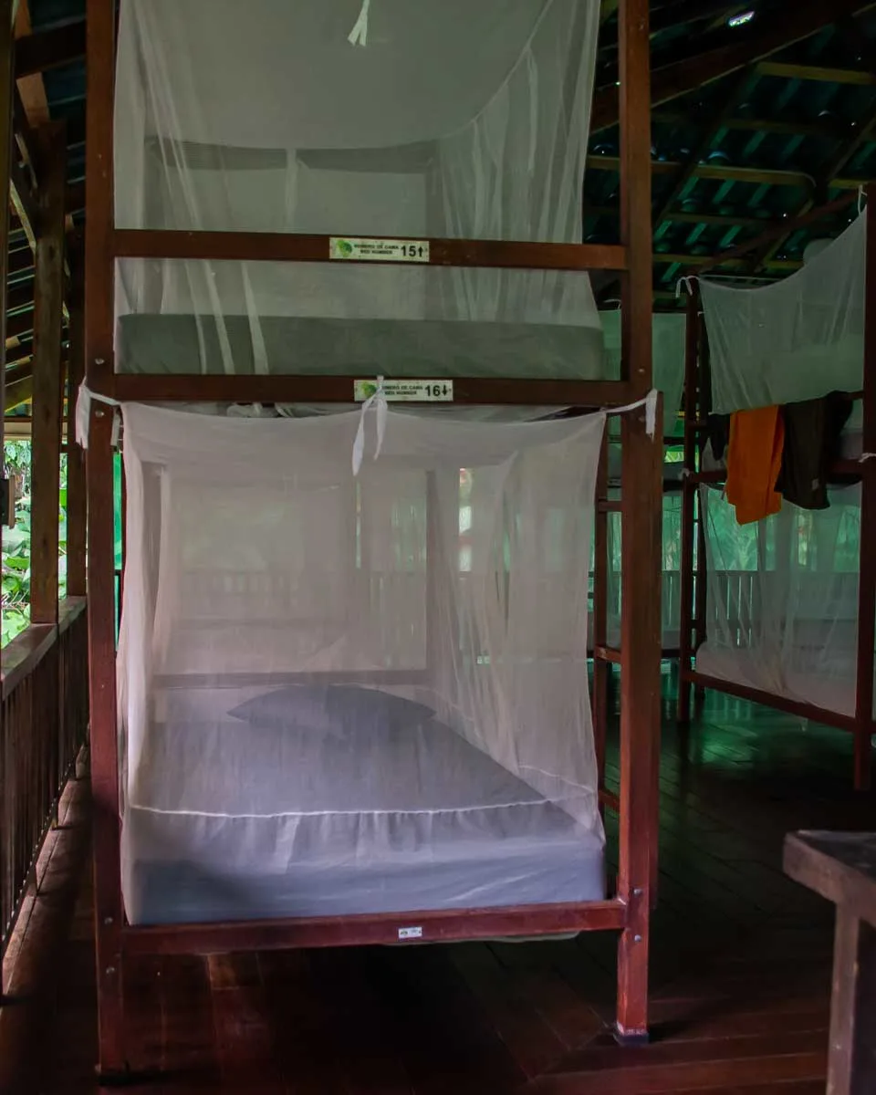 The bunk beds at Sirena Station in Corcovado National Park Costa Rica