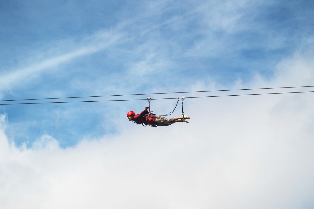 superman zipline at 100% Aventura in Monteverde, Costa Rica