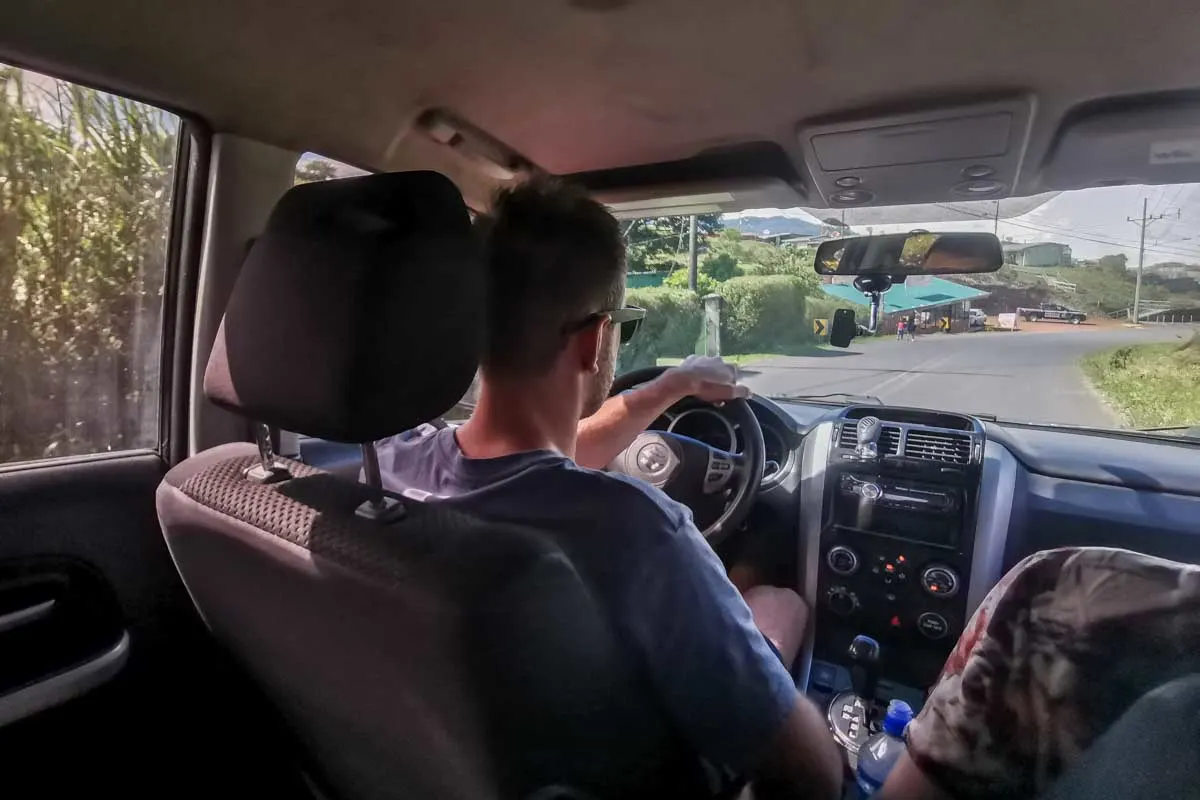 Daniel drives our rental car in Costa Rica