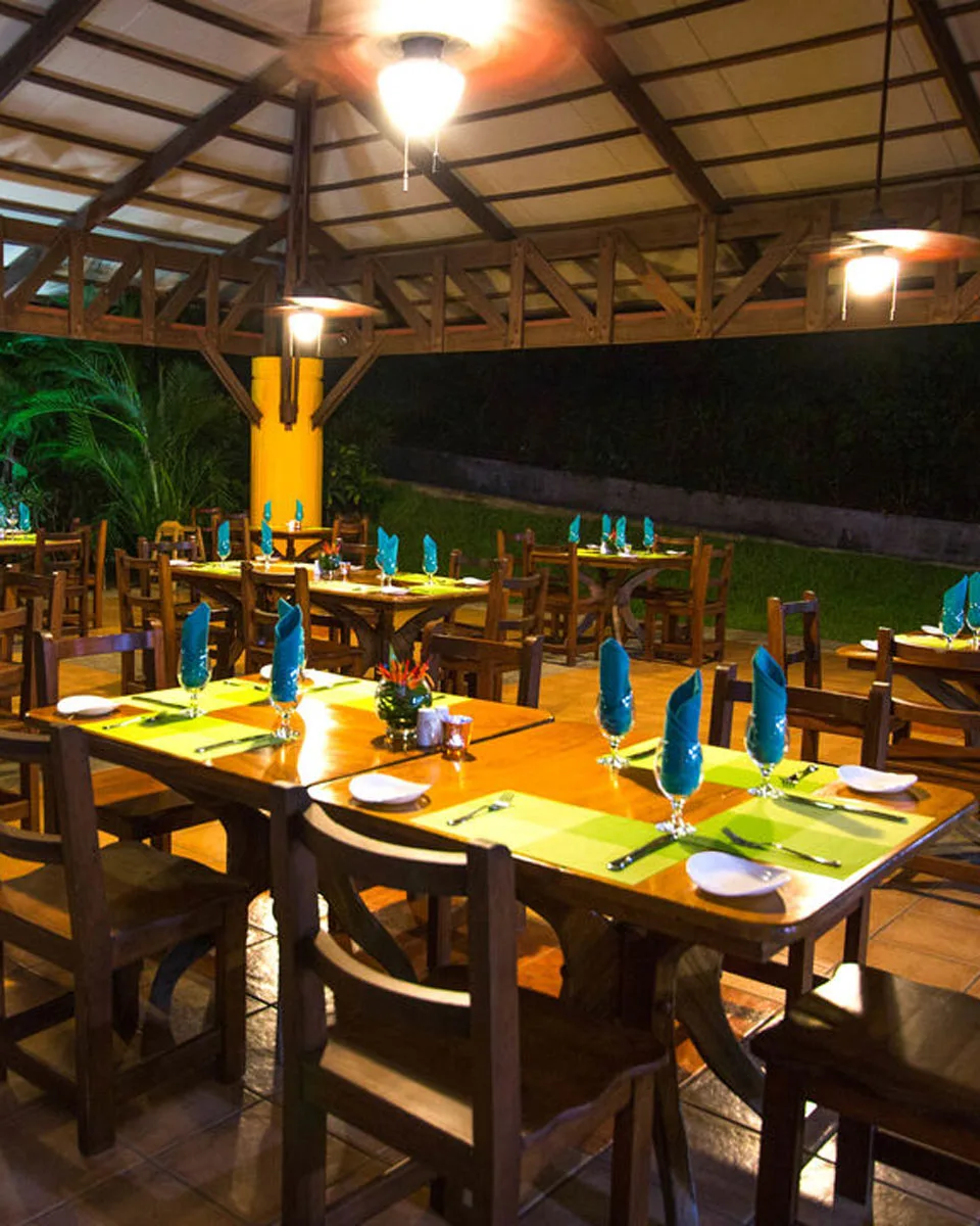 Dining area at Bahia Pez Vela Resort in Costa Rica