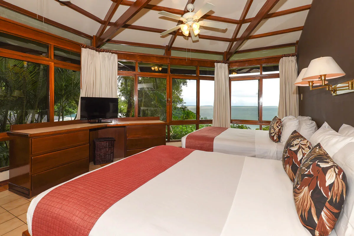 Bedroom with a view at Tulemar Resort in Costa Rica