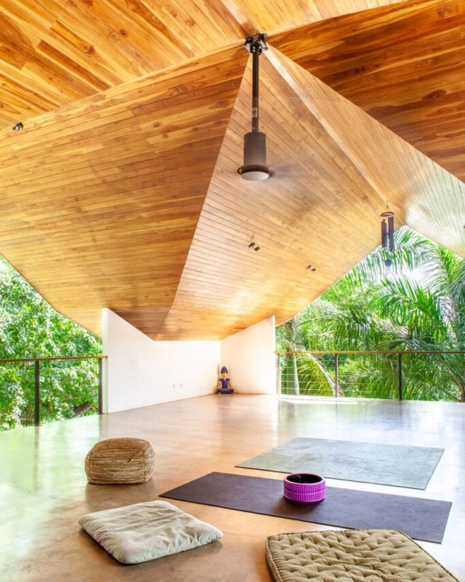 Yoga room at Nosara Treehousein Costa Rica
