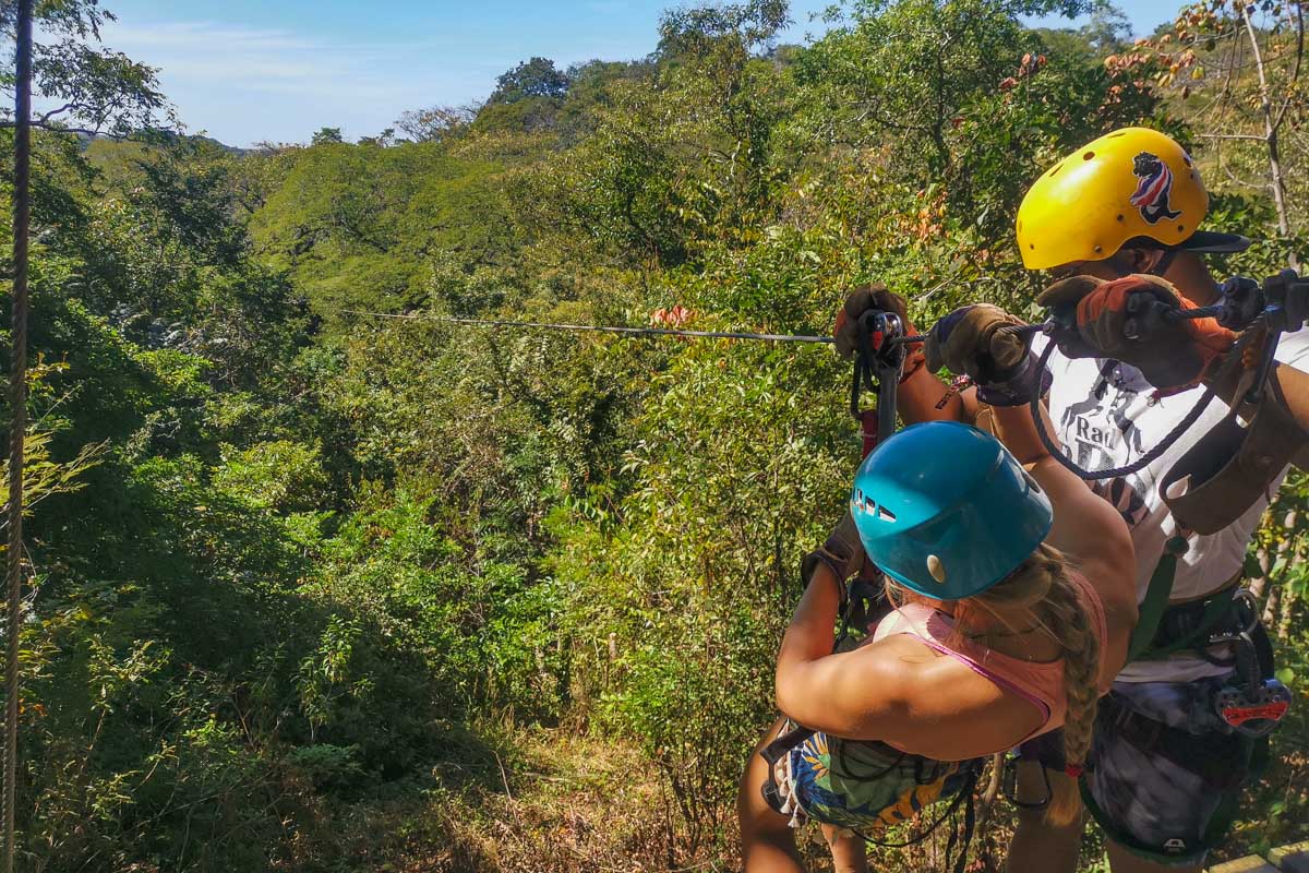 Bailey goes ziplining in Costa Rica during the dry season