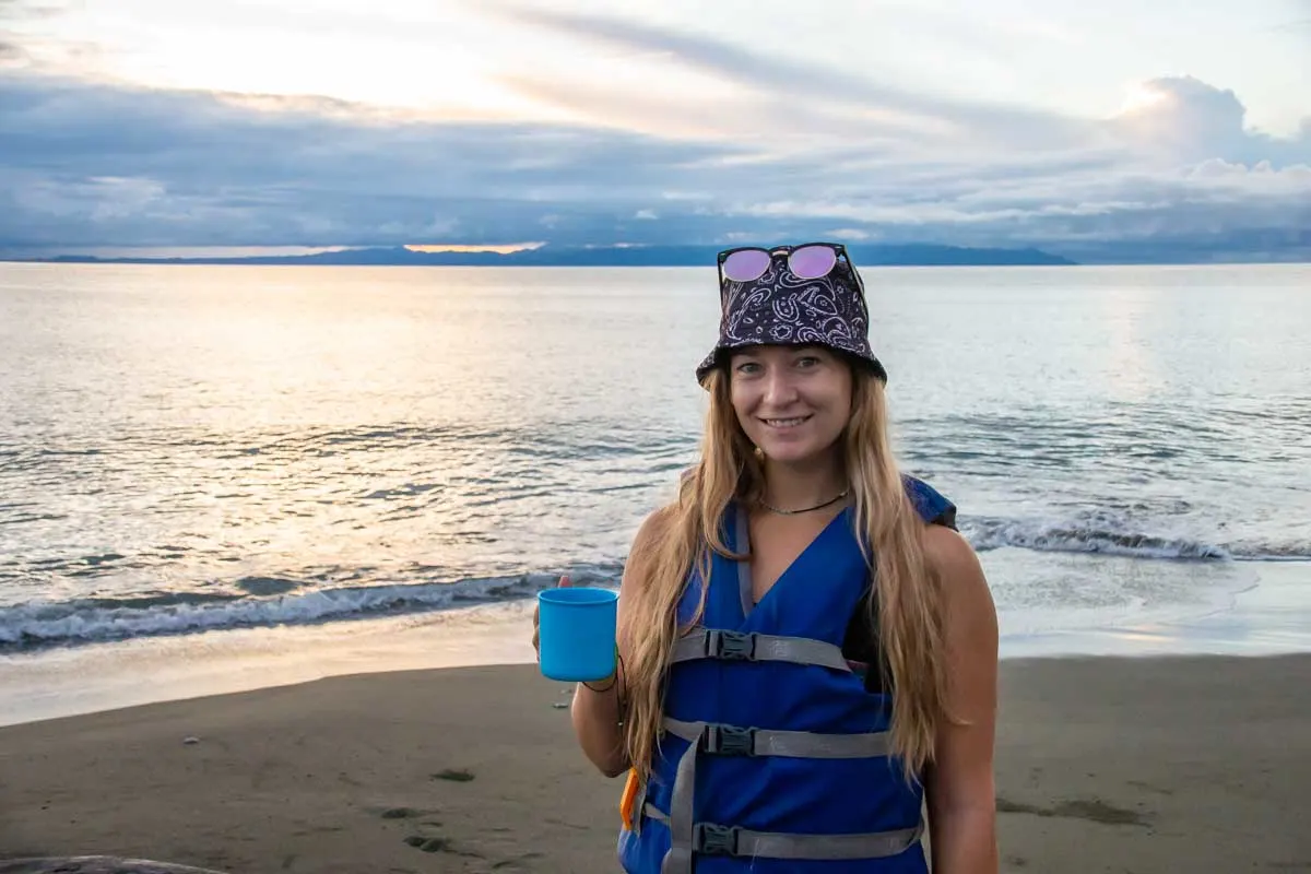 Bailey smiles at the camera while on a kayaking tour in Costa Rica