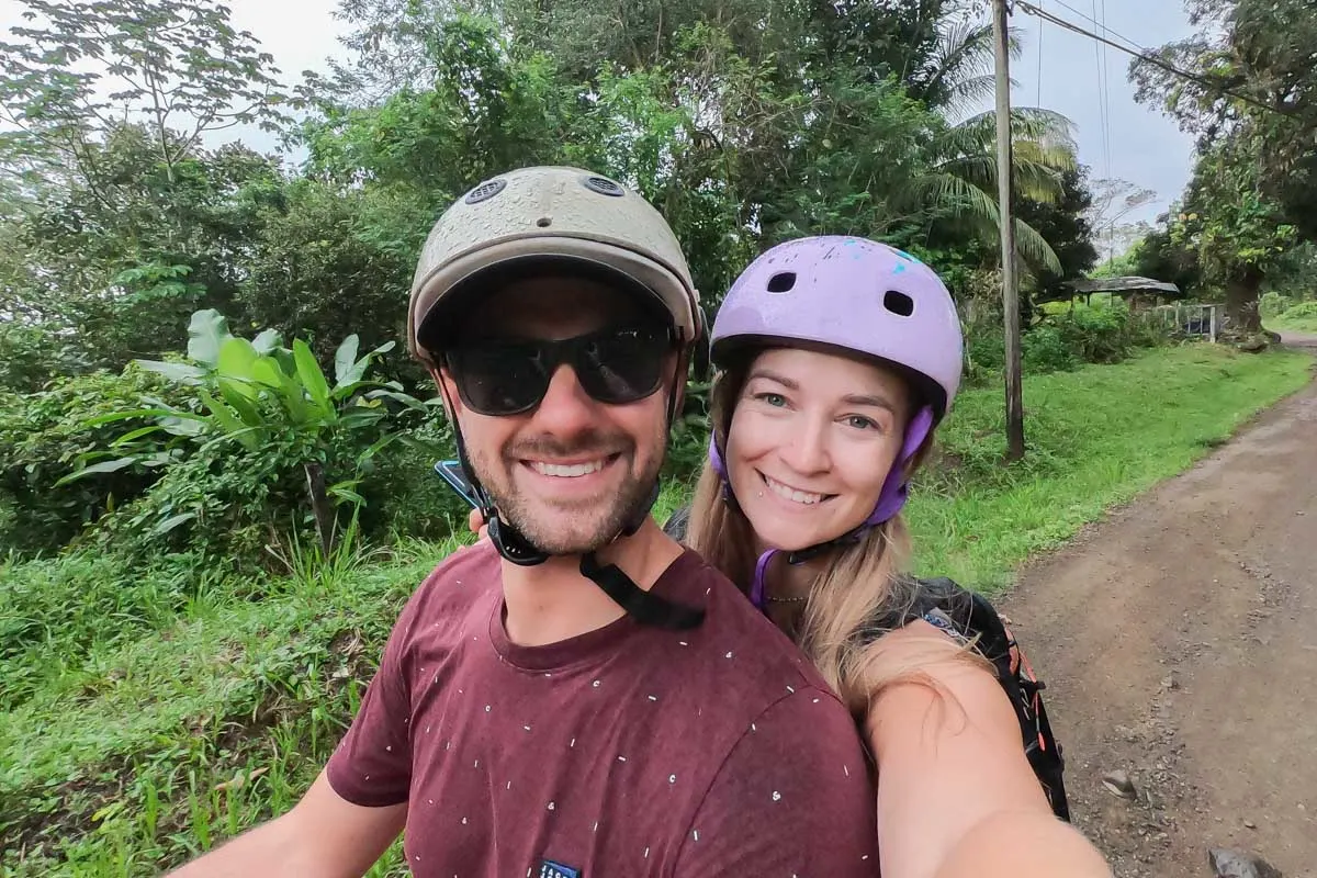 Daniel and Bailey take a selfie while atving in Jaco, Costa Rica