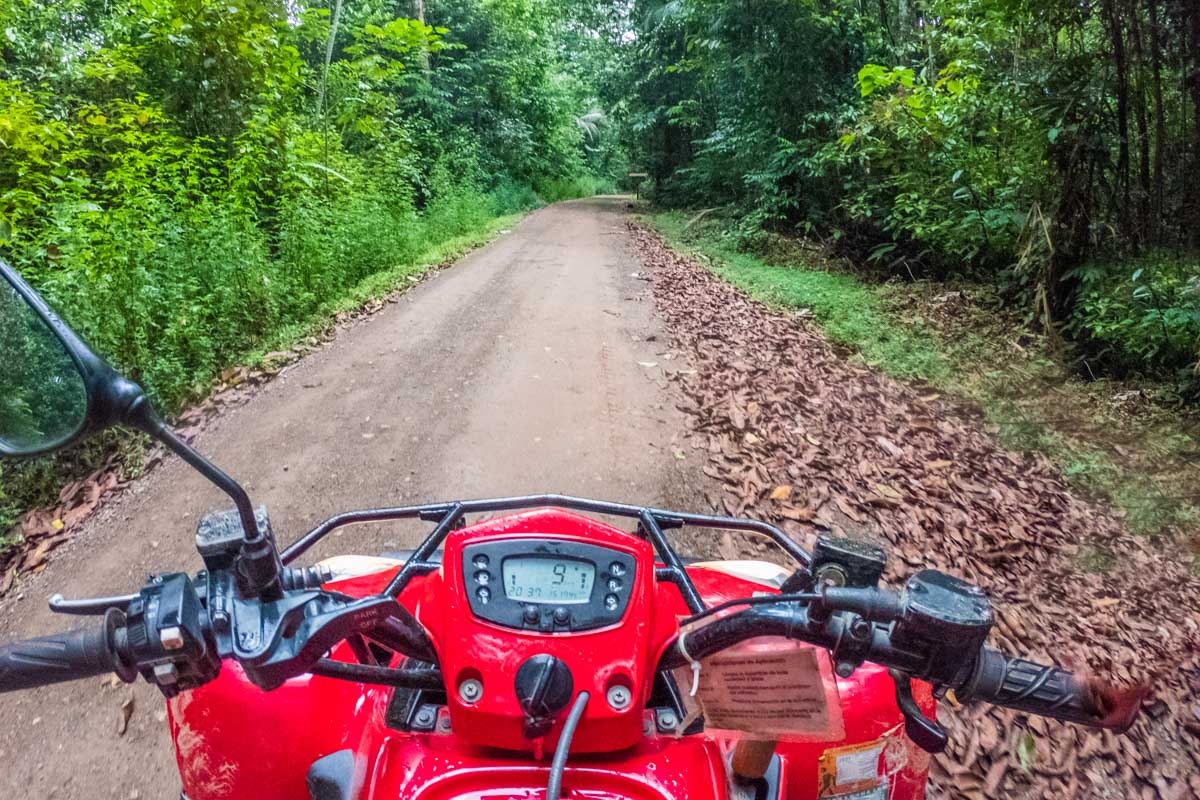 First person view on a ATV in Jaco, Costa Rica