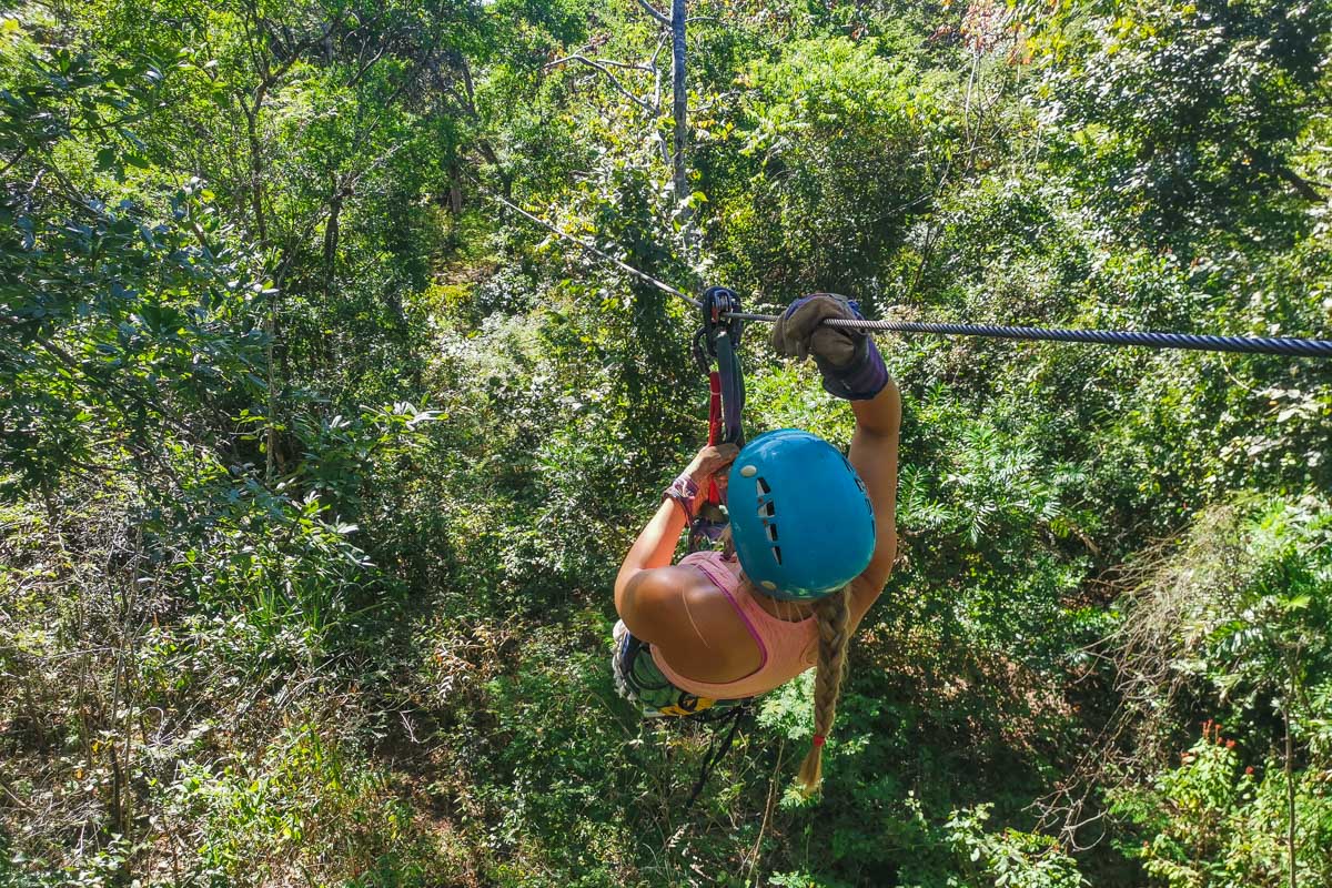 Bailey on a Ziplining tour in La Fortuna, Costa Rica