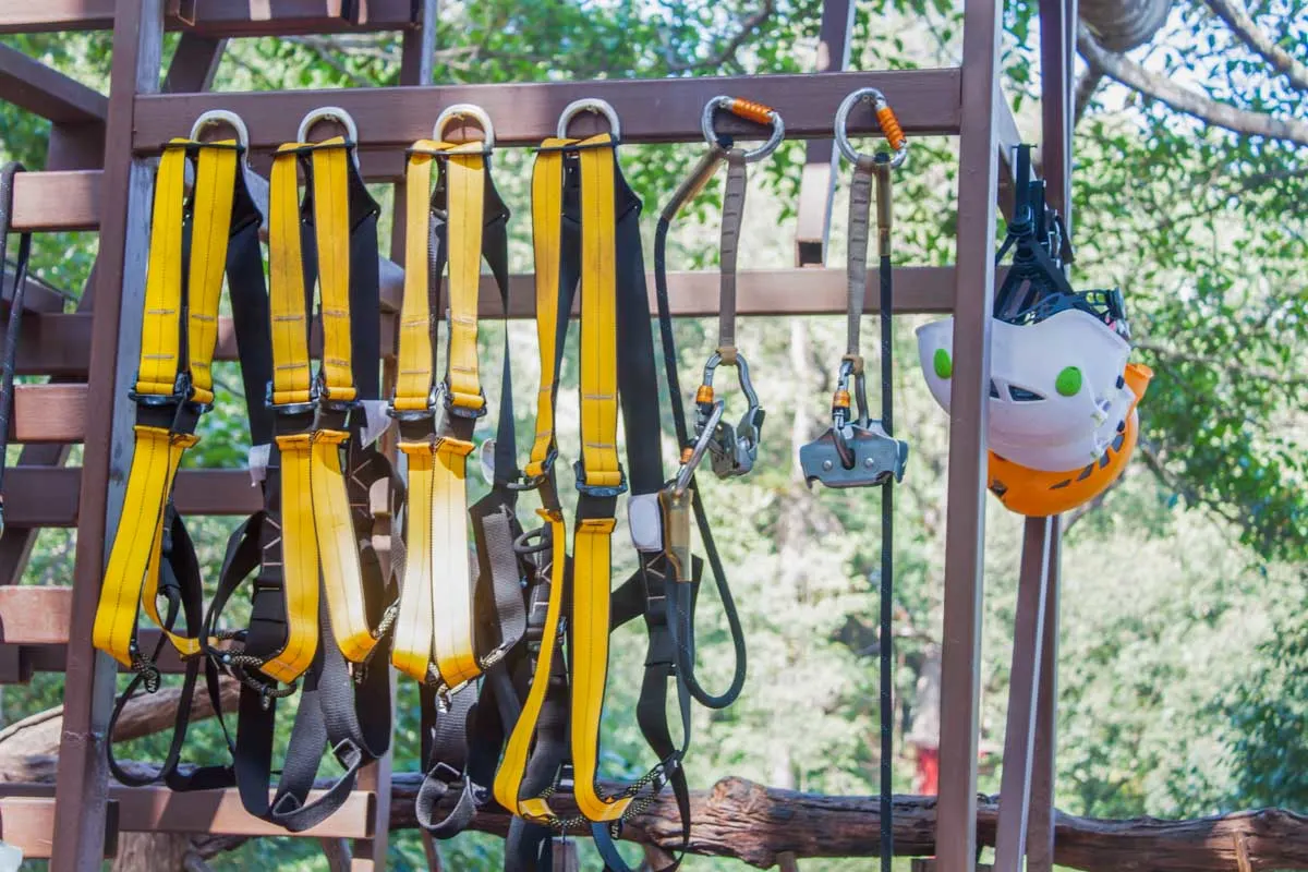 Safety gear from a zipline tour in Monteverde, Costa Rica