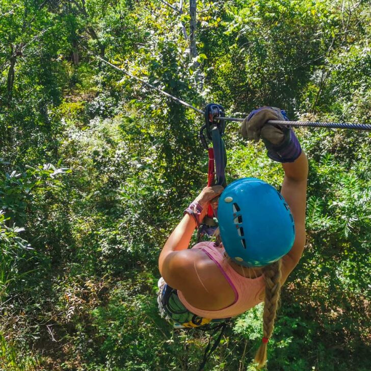 Bailey on a zipline near Puerto Limon Costa Rica